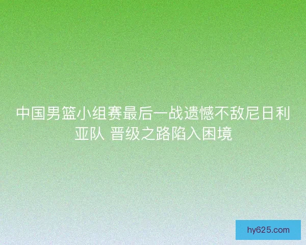 中国男篮小组赛最后一战遗憾不敌尼日利亚队 晋级之路陷入困境